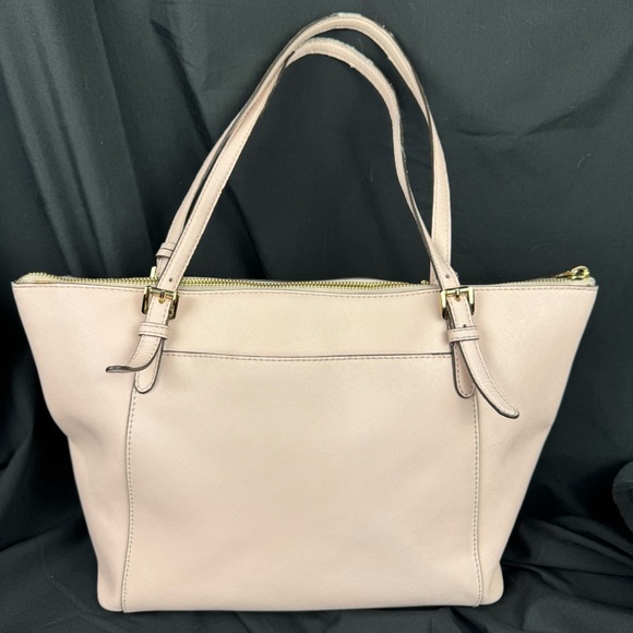 Michael Kors Light Pink Jet Set Top Zip Tote Bag  Saffino Leather & MK Charm - Picture 2 of 14